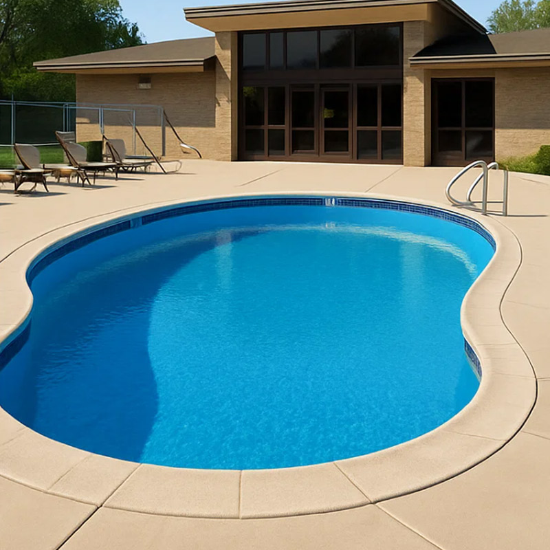concrete pool repair project after